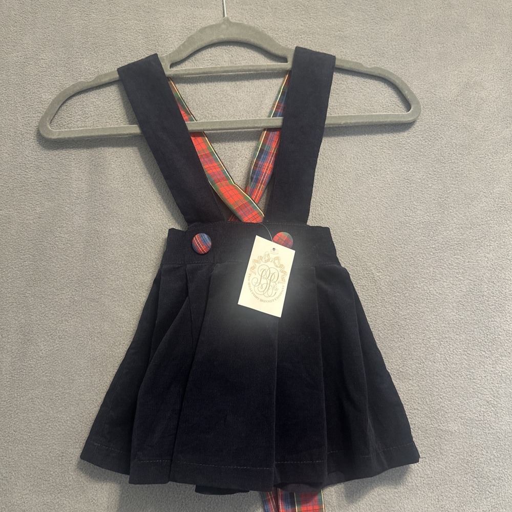 NWT The Beaufort Bonnet Company Pearl Prep Skirt Size 18-24 Months Navy & Plaid - Picture 2 of 9